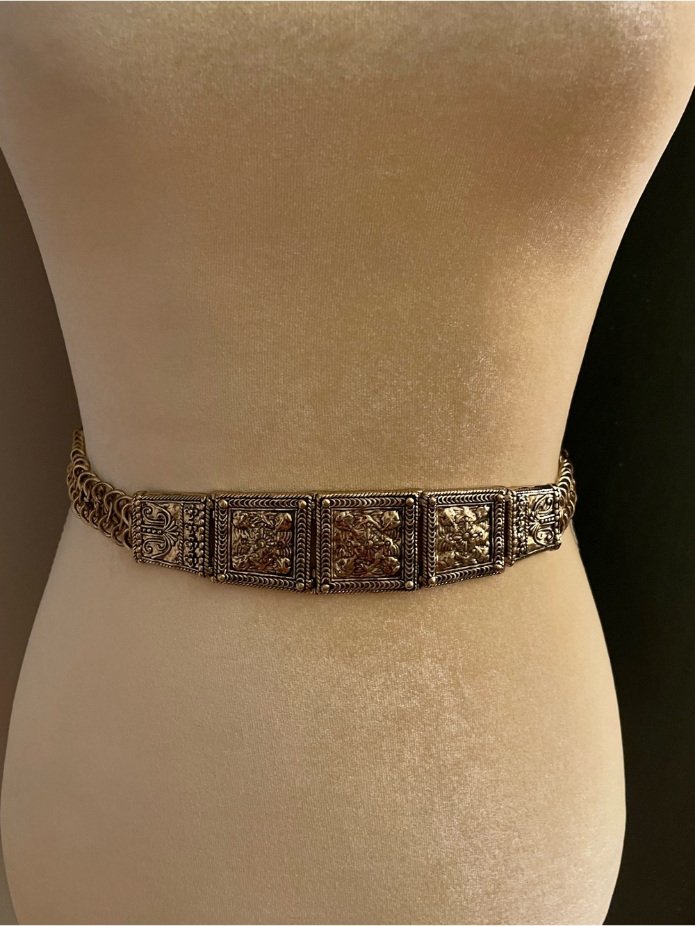 Zara Gold Ornate Panel Chain Belt